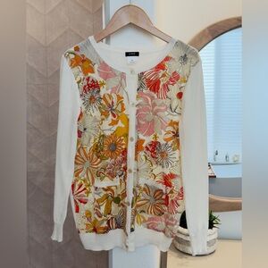 J. Crew Women's Cotton Floral Front Cardigan - XS
